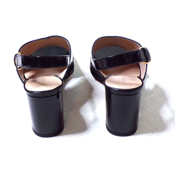 🆕 STUART WEITZMAN Cross Vamp Block Heel Sandal Shoes Black 6.5 - Picture 5 of 7